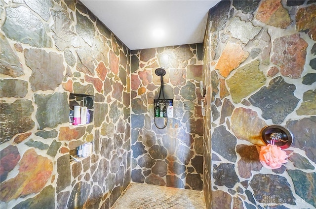 bathroom featuring walk in shower