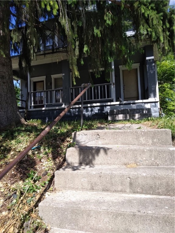 exterior space with covered porch