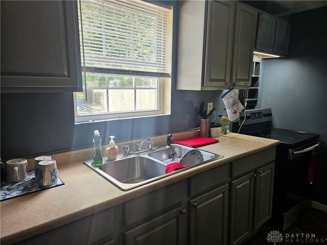 kitchen featuring sink and electric stove