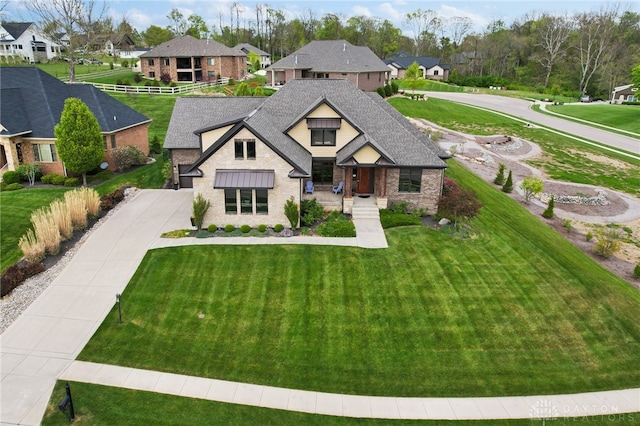 view of front of home with a front yard