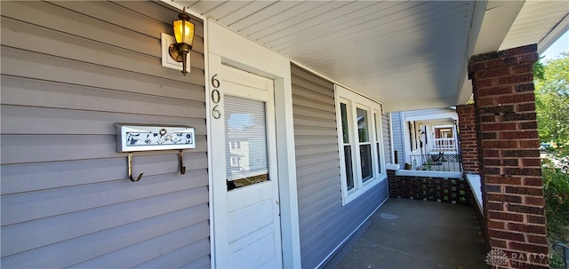 view of patio with a porch