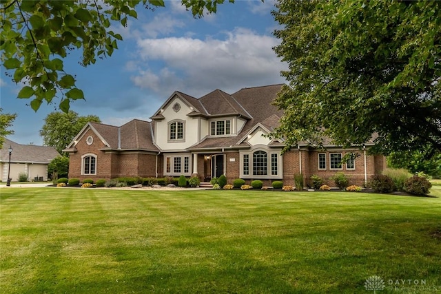 view of front of home featuring a front yard