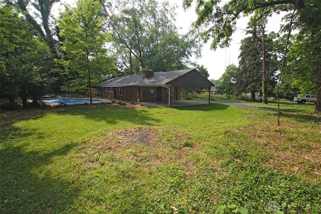 view of yard with a patio area