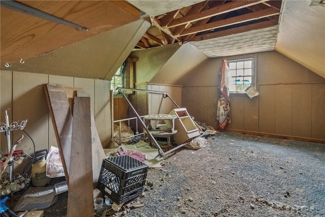 view of unfinished attic