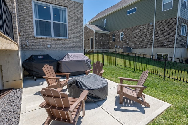 view of patio / terrace with a grill