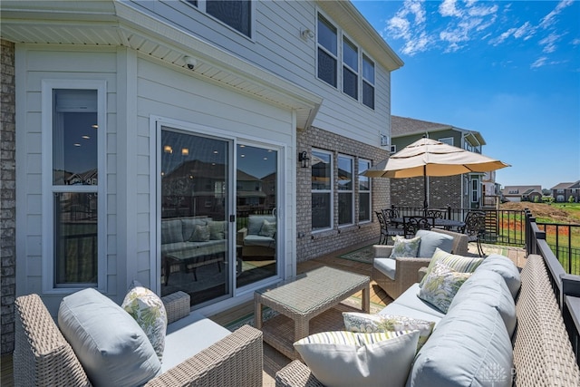 exterior space with an outdoor hangout area