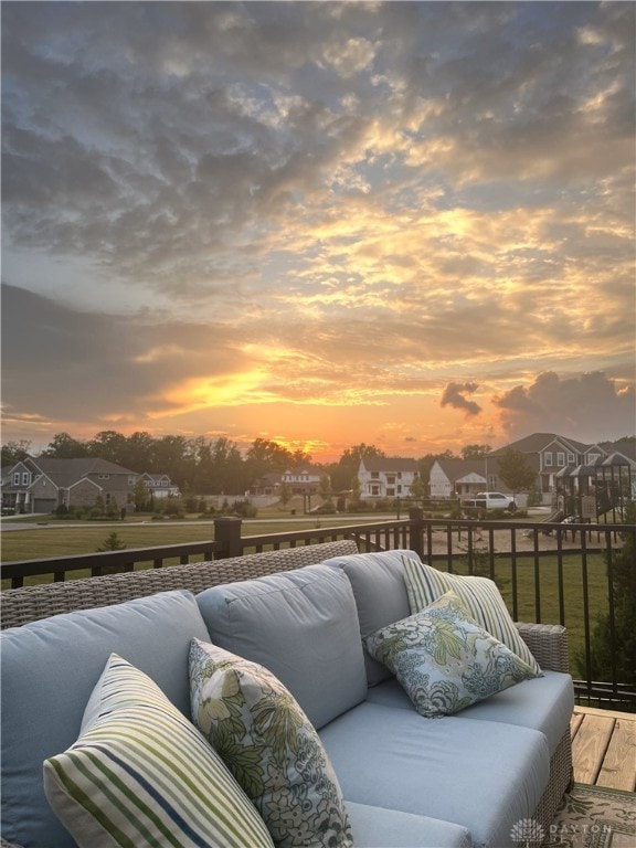 exterior space featuring an outdoor hangout area