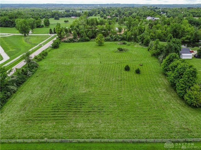 bird's eye view featuring a rural view