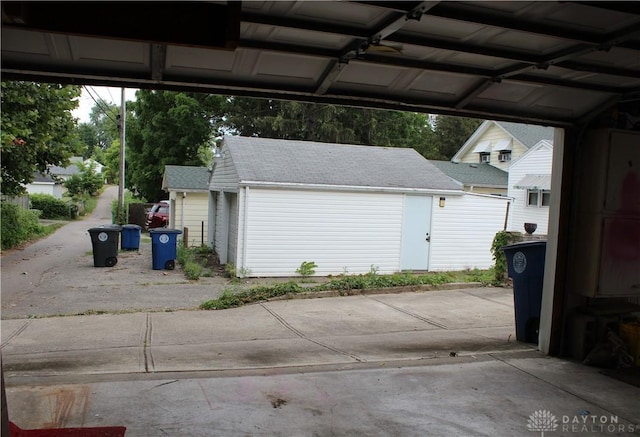 view of garage