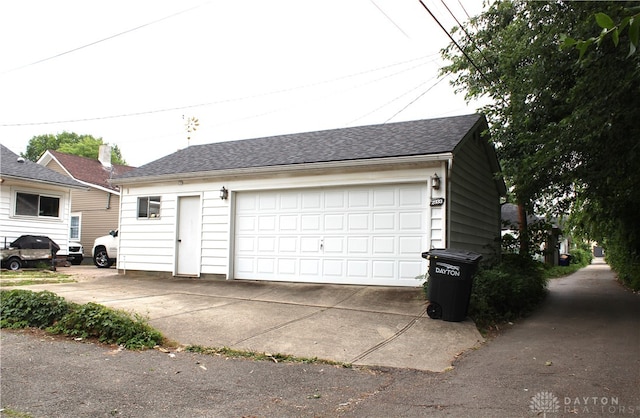 view of garage