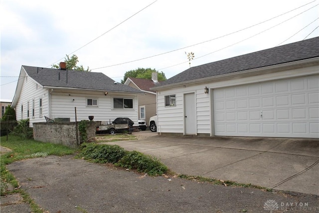 view of garage