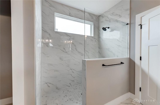 500 Creekside Ln, Lebanon, OH 45036 - bathroom featuring marble finish floor and a marble finish shower