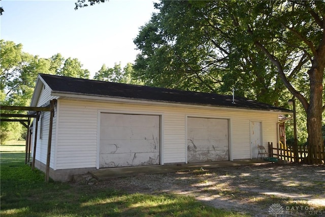 view of garage