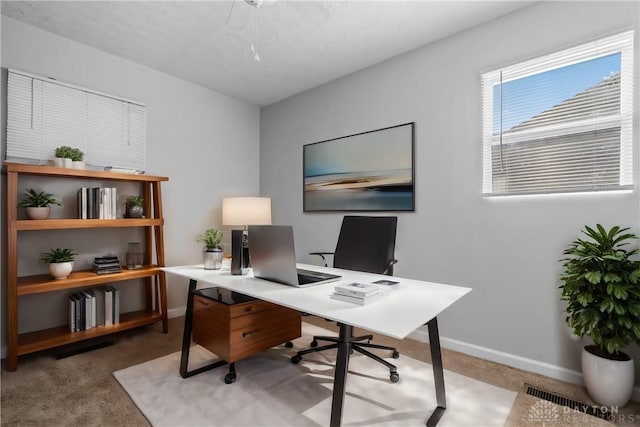 view of carpeted office