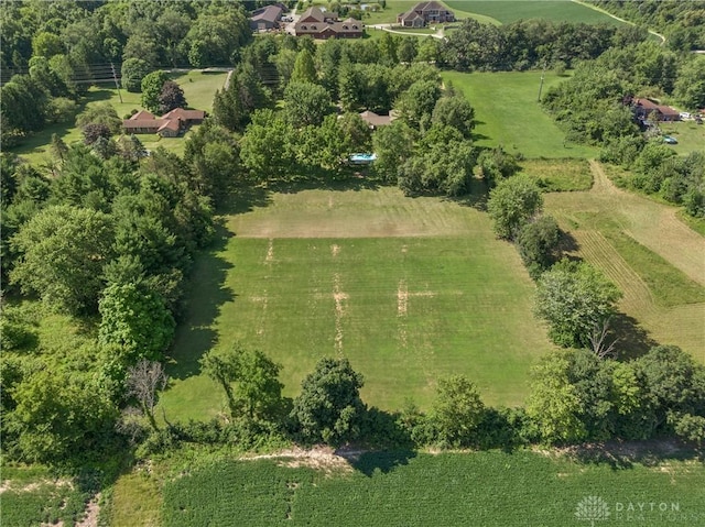 bird's eye view with a rural view