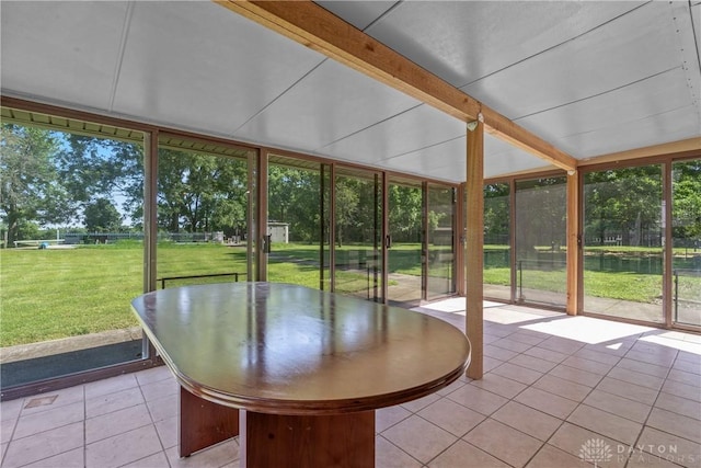 view of unfurnished sunroom