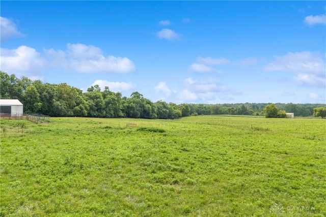 view of yard featuring a rural view