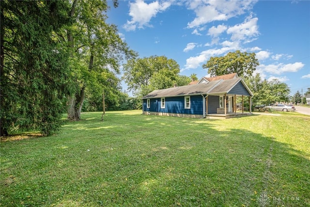 view of yard with a porch