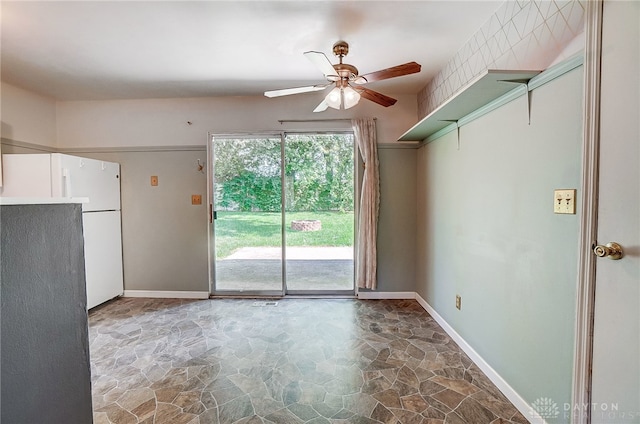 spare room with ceiling fan