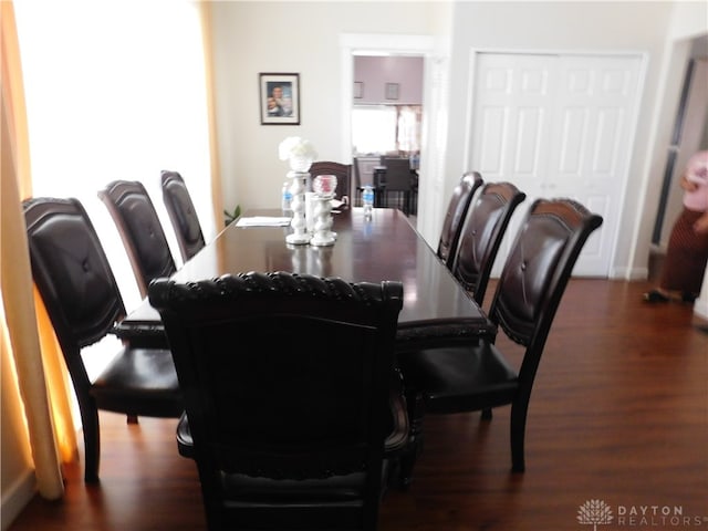 dining room with wood-type flooring