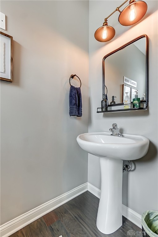 bathroom featuring wood-type flooring