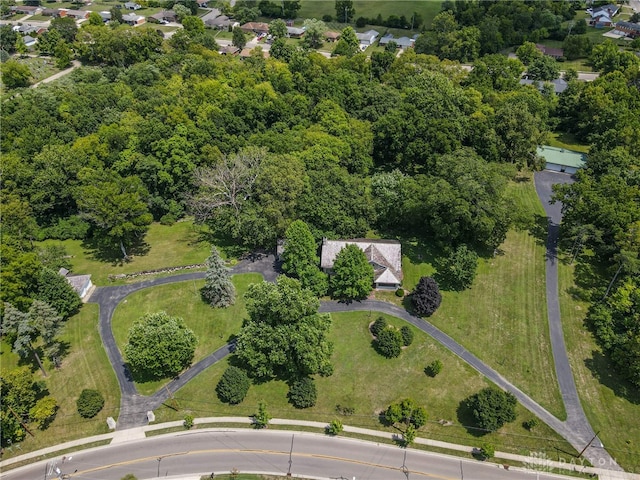 birds eye view of property with a residential view