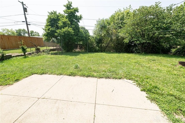 view of yard with a patio