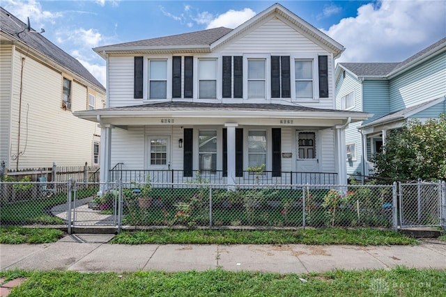 view of front property featuring a porch