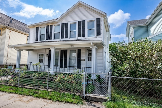 view of front of property with a porch