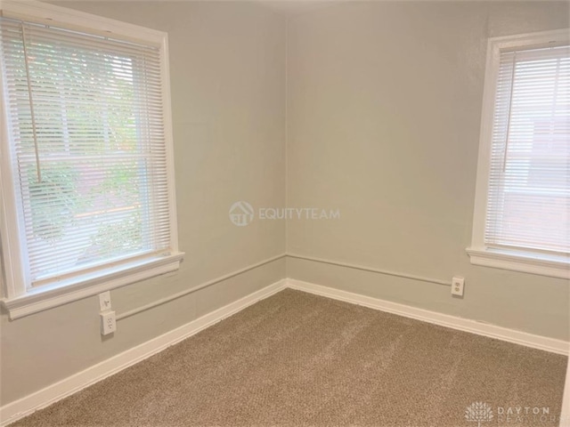 view of carpeted spare room