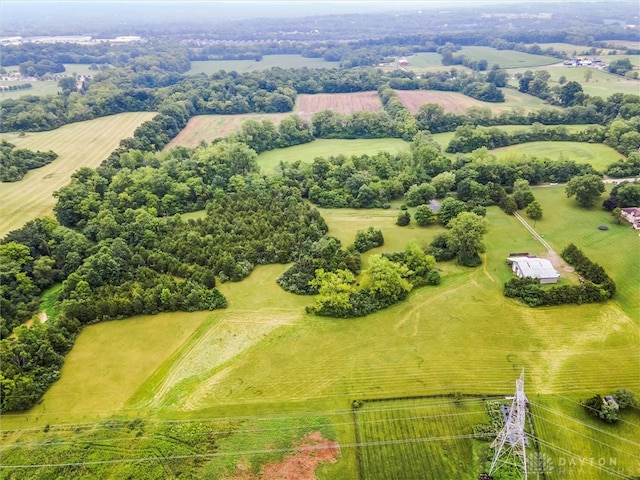 aerial view featuring a rural view