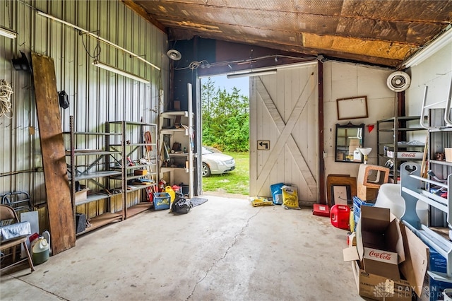 view of garage