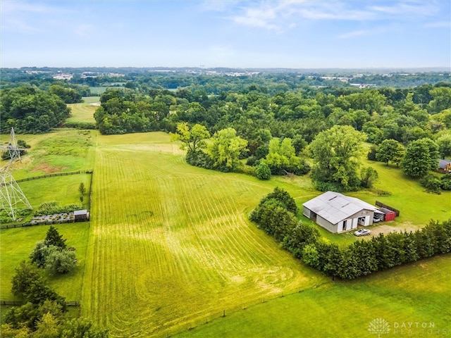 bird's eye view with a rural view