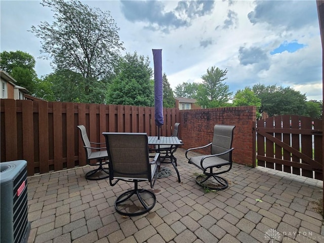 view of patio / terrace featuring central AC