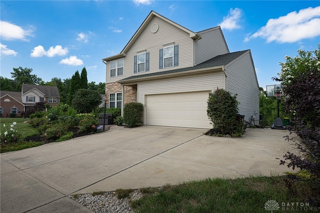 view of front of house with a garage