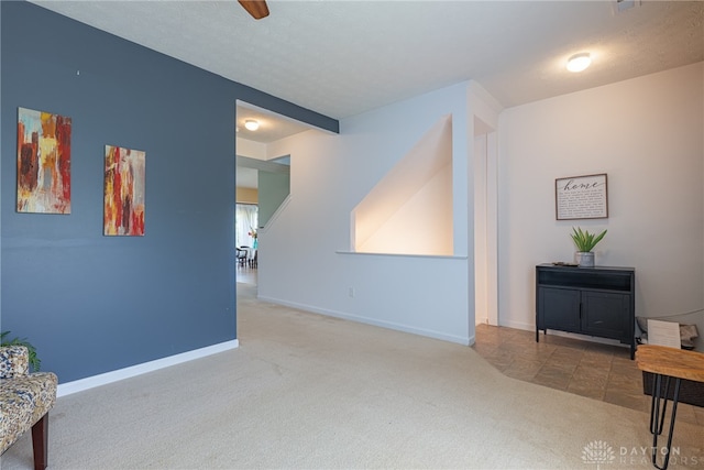 interior space featuring carpet flooring