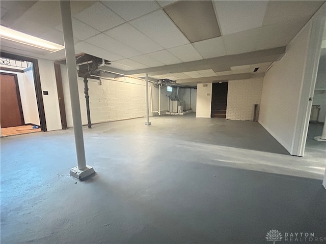 basement with a drop ceiling