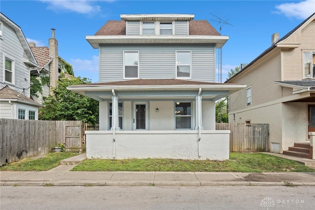 front facade with a porch