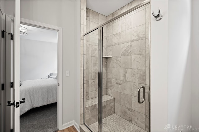 bathroom with walk in shower