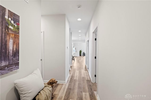 hallway featuring light hardwood / wood-style flooring