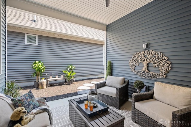 view of patio featuring outdoor lounge area