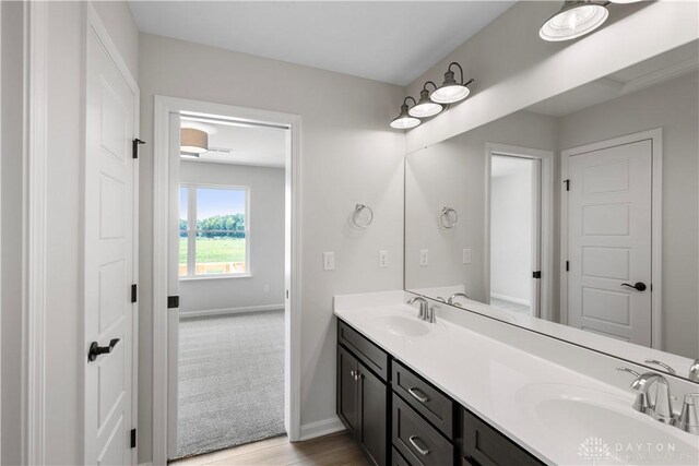 bathroom with double vanity