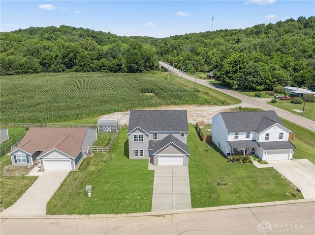 drone / aerial view featuring a rural view