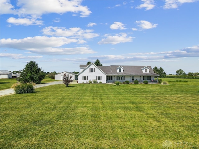 view of front of home with a front yard