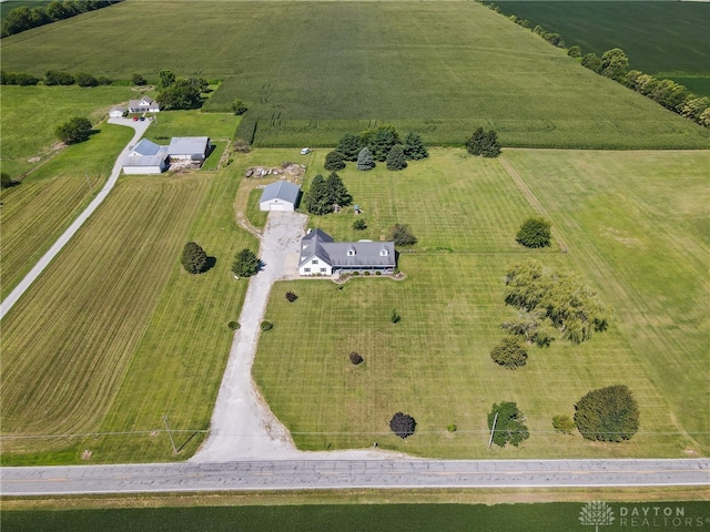 drone / aerial view with a rural view