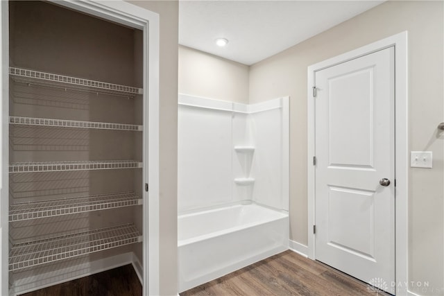 interior space with hardwood / wood-style floors