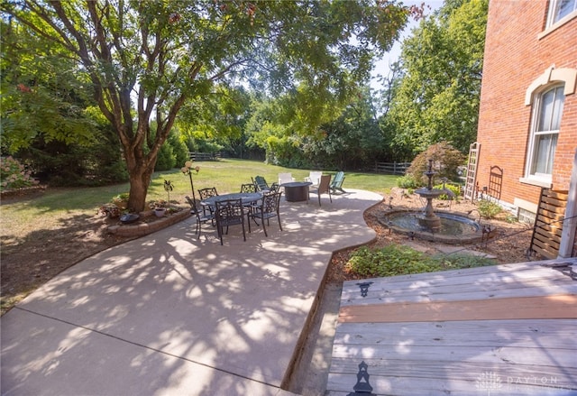 view of patio featuring a deck