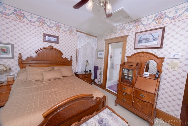 bedroom featuring ceiling fan