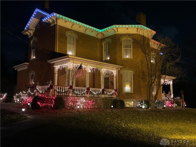 italianate home with covered porch