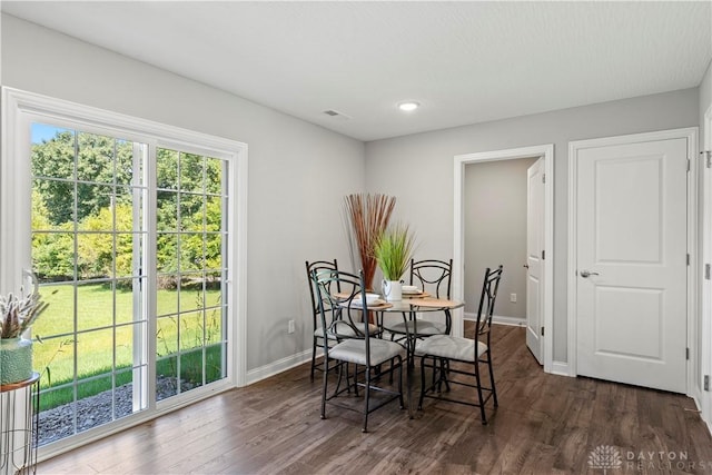 dining room featuring dark hardwood / wood-style floors